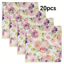 20pcs/40pcs/60pcs/80pcs/100pcs/200pcs/組 餐巾紙，2層柔軟正方形花卉圖案餐巾紙，未摺疊 33cm*33cm，適用於：婚禮、茶會、生日派對裝飾餐巾紙、派對裝飾、派對用品、節日裝飾、節日用品 - 彩色 - 查看 15