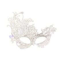 Elegant Ladies' Lace Floral Eye - Venetian Masquerade Style, Intricate Lace Design, Suitable Parties And Events, White With Black Trim, Masquerades And Themed Events, Costume Accessory| Complex Lace Design| Exquisite Craftsmanship, Lace Eye - White - View 3