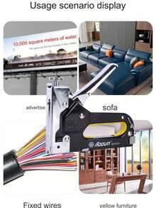 4-In-1 Heavy Duty Manual Stapler, Hole Punch, Staple Gun: Durable Carbon Steel Construction, Semi-Automatic, Suitable For DIY, Camping And Industrial Use, Battery-Free, Complete Set - Nail Gun - View 5