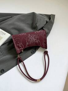 Elegant And Compact Underarm Bag, 2026 New Style, Women's High-End, Luxurious, Retro Style, Versatile And Simple, Fashionable Shoulder Bag With Single Strap. - Burgundy - View 11