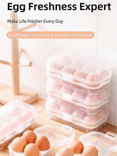 1pc 4/8 Grid Egg Storage Box, Outdoor Camping Shockproof Unbreakable Plastic Egg Carton, Portable Protective Egg Holder For Travel, Kitchen, Picnic