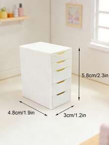 5-Drawer Mini Dresser, Portable Miniature House Cabinet - Compact Storage Drawers, Small Decor Accessory, Miniature House Furniture - 5-layer Cabinet - View 4