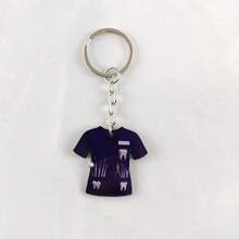 2D Flat, Adorable Dentist Uniform Keychain, Ideal For Dental Professionals And Friends, Waterproof Acrylic, Designed With Blue And Green Shirts And Dental Tools, Bag Accessory, Keychain Car Accessories Bag Charm School Cute Goth Y2k Halloween Accessories Teachers Day Christmas Gift Ideas Bag Lanyards With Id Holder Car Accessories Bag Charms - Multicolor - View 4