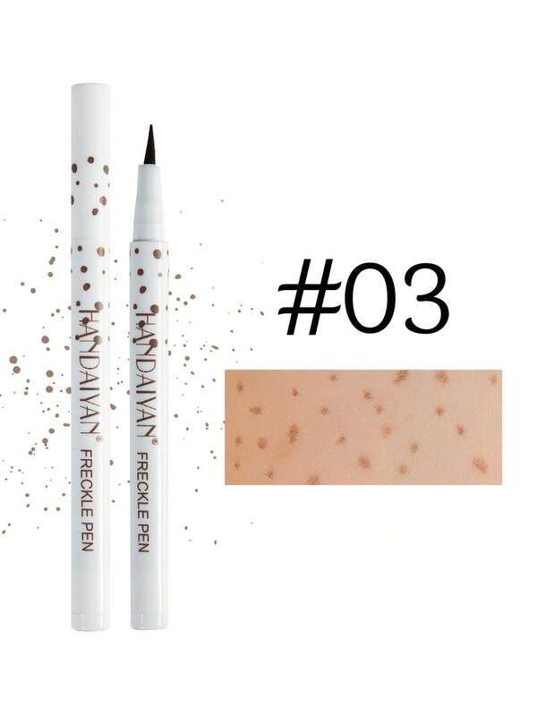 HANDAIYAN 1ml Bolígrafo natural para pecas/lunares, de alta pigmentación y resistente al agua, fácil de aplicar, crea un maquillaje refinado, adecuado para fiestas, festivales, maquillaje diario, Halloween, Navidad, otoño/invierno. También aplicable para acampar, viajar, reuniones y otras ocasiones de maquillaje de moda.