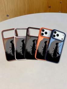 1pc Samurai Silhouette Warrior Pattern Phone Case Grunge Dark Academia Aesthetic Style For Anime Fans Boyfriend Birthday Compatible With Iphone 17promax/17pro/17/17Air/16promax/16pro/16plus/16e/16/15promax/15pro/15plus/15/14promax/14pro/14plus/14/13promax/13pro/13/12promax/12pro/12/11promax/11 - Xanh đậm - Xem 3