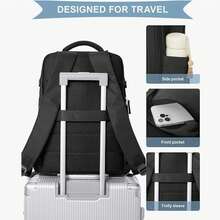 Ba lô xách tay (40x20x25cm), có ngăn đựng giày, có thể để dưới ghế, phù hợp với các chuyến bay của Ryanair; Vali xách tay, ba lô du lịch, đáp ứng yêu cầu kích thước hành lý xách tay, có thể đựng máy tính xách tay 14 inch, phù hợp cho các kỳ nghỉ ngắn, du lịch, thăm thân, đi nước ngoài, ba lô dã ngoại, cặp sách. - màu xanh nhạt - Xem 5