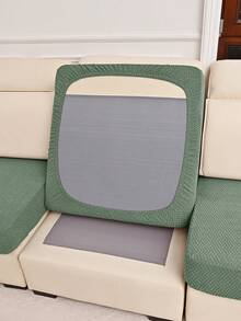 1件/2件/3件装条纹沙发坐垫套，经典简约纯色弹力防尘保护套，适用于酒店、卧室、客厅 - 條紋格沙發坐墊套1人 - 查看 12