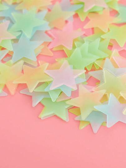 600pcs Glow In The Dark Star Wall Stickers - Made Of Fluorescent Plastic Material, Luminous Under UV/Black Light, Suitable For Decorating Rooms, Bedrooms, Ceilings And Walls, Glows Under UV Light, Easy To Apply, Suitable For Artistic Decoration