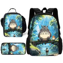 Mochila escolar para niños con bolsas para el almuerzo, bolsas para lápices, lindas para películas populares, mochilas escolares de Anime-Totoros para niños y niñas, el mejor regalo ATWD - CB-212X49A3 - Ver 4