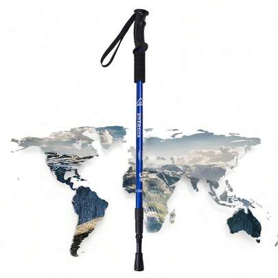 Lightweight Aluminum Alloy Trekking Pole, Telescopic Adjustable, Hiking Stick, Anti-Slip, Outdoor Hiking Pole