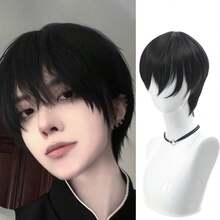 Cosplay 青春动漫 Daily Dk 全头套，男士合成全头假发 - 彩色 - 查看 4