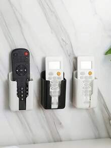 Plastic Wall-Mounted Remote Control Storage Box - Multifunctional Plastic TV/Air Conditioner Remote Control And Office Supply Storage Box. Space-Saving Design, Smooth Surface, Easy Installation, Suitable For Home And Office Storage. Simple Appearance, Easy Hardware Installation, No-Drill Wall-Mounted Storage, Multi-Purpose Bedside Storage Box. - Multicolor - View 2