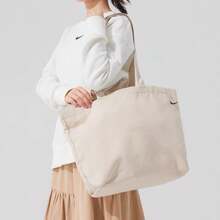 Jordan 女款 NK HERITAGE TOTE 2.0 大容量經典復古收納便攜式單肩包 通勤旅行休閒包 FZ1320-120 - 淺棕色/螢光黃/黑 - 查看 7