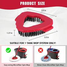 Microfiber Mop & Scrub Brush Refills For O-Cedar EasyWring 1 Tank System Bucket Or Handle NOT INCLUDED Spin Mop Head Set For Hard Floor Dealsforyoudays - 三角拖把4件組+2支刷子 - 查看 4