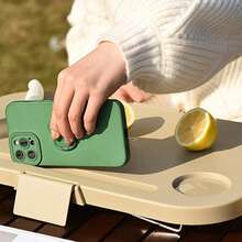Aimall Outdoor Picnic Basket Camping Portable Handheld Storage Basket With Lid Foldable - Khaki - View 7