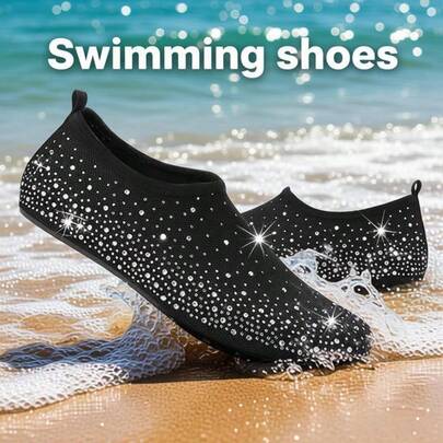 女士轻便夏季沙滩鞋、户外涉水鞋、女士水鞋、男女通用速干水袜、沙滩游泳冲浪瑜伽运动鞋、橡胶鞋底