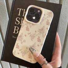 1pc TPU Material Spring Butterfly & Rabbit Pattern Phone Case Compatible With IPhone 17 Pro Max/17/16 Pro Max/15/13/12/11, S20 FE/A15/S24/A55, Note 11/12/13 Pro, Full Coverage Anti-Drop Soft Protective Phone Cover - White - View 2