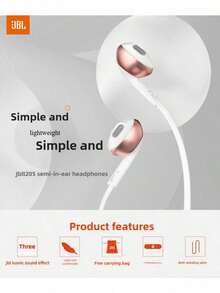 JBL T205 Wired Earphone With 3.5mm Interface For Gaming PC And Cellphone Calling, In-Ear Stereo Earbuds Headset - Multicolor - View 6
