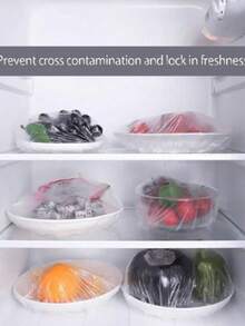 500/200/100片装一次性保鲜膜，用于保存剩菜剩饭，弹性好，自带密封功能，适用于碗碟，餐厅、烧烤店、家庭及塑料餐具。 - 彩色 - 查看 2