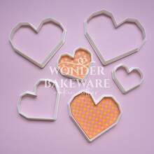 6 peças/Conjunto Cortador de Biscoito em Forma de Coração para o Dia dos Namorados, Ferramenta de Corte de Fondant em Forma de Coração, Molde de Biscoito, Suprimentos de Decoração de Bolo - Coração - Visão 1