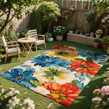 Extra Large Outdoor Carpet - Heavy-Duty All-Weather Fleece-Like Texture, Non-Slip Backing, Machine Washable Lawn, Patio, RV, Camping, Picnic, Decor Rug, Pet Friendly Rug, Suitable For  Home And Office Decoration, Fashionable Home Decoration/Room Decoration, Bedroom Carpet, Entryways, Kitchen,  Laundry Rooms, Bedroom Decor, And Outdoor Use. All-Season, Machine Washable, Soft, Non-Slip, Perfect For Home Decor. Fashionable, Colorful, Minimalist, Adorable, Ideal For Christmas, Halloween,Thanksgiving Day, Easter Day, Mother's Day, Father's Day Or Valentine's Day Gifts, Back To School Season - 彩色 - 查看 1