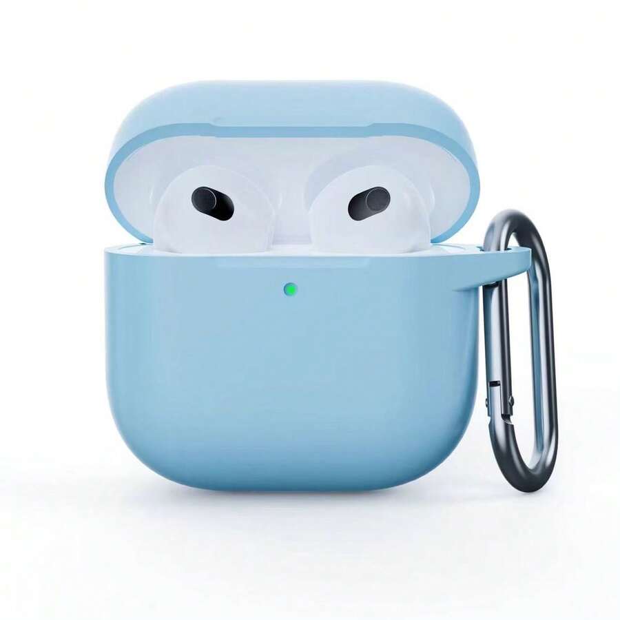 1pc Solid Color Silicone Protective Case, Suitable For AirPods, Shock-Proof And Scratch-Resistant, Multiple Colors Available, Suitable For Daily Use, Ideal Choice For Teenagers And Young People