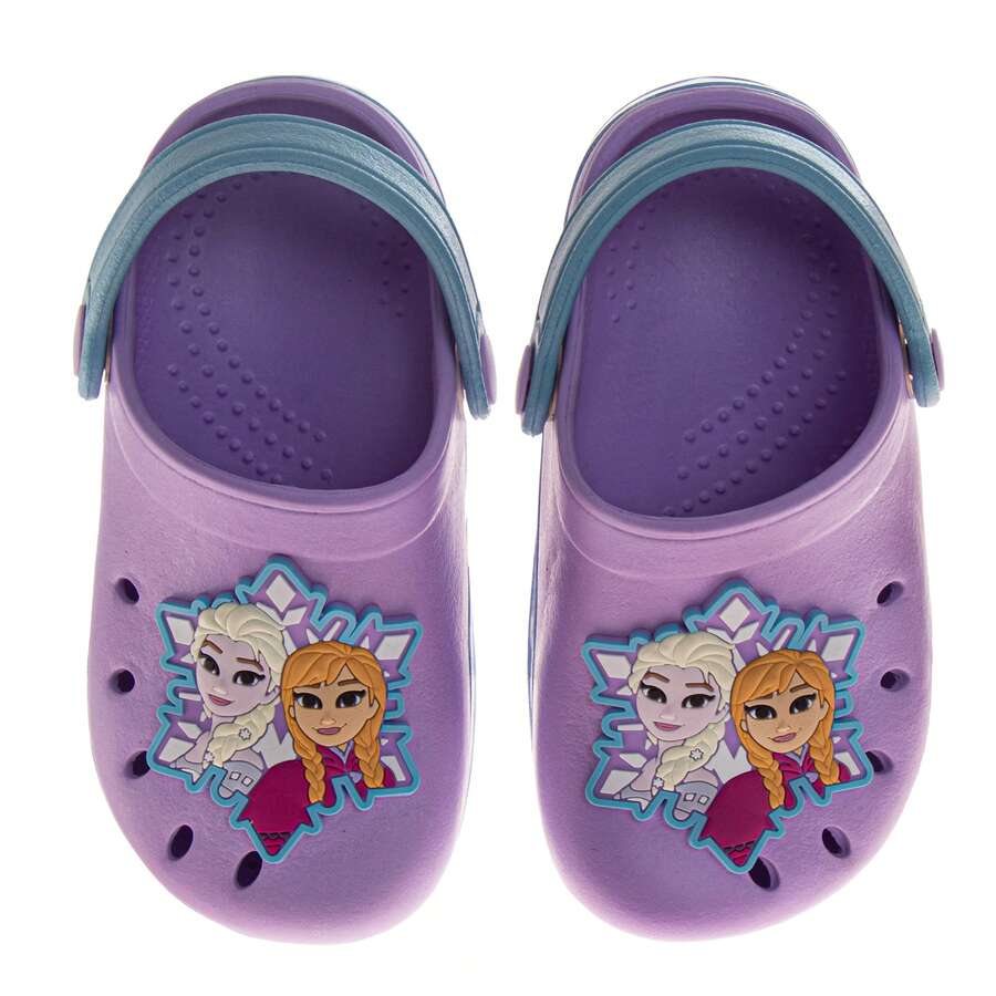 Disney Frozen Elsa And Anna Girls Shoes, EVA Clogs, Water Shoes - Kids Pool And Beach Sandals, Lavender And Slate Slip-On (Toddler Sizes 5-10, Little Kid Sizes 11-12)