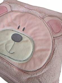 Toalha com Capuz Ursinha Rosa – 70x100cm – Super Macia, Absorção 8x Maior, Secagem Rápida - Rosa Bebê - Visão 3