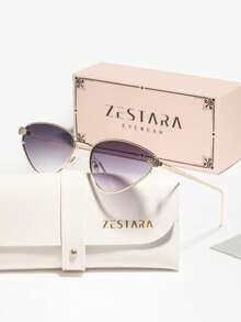 一副女士金属猫眼眼镜，复古优雅别致性感，百搭时尚，适合日常通勤、音乐节、海滩派对等场合。 - 彩色 - 查看 6