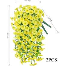 1个仿真紫藤花环，逼真花卉家居花园婚礼装饰，春季装饰，情人节，婚礼拱门，墙面装饰，花园装饰，卧室装饰，办公室装饰，派对装饰 - 黃色 - 查看 3
