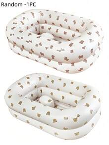 1 pieza/Patrones surtidos Bañera inflable portátil con estampado de oso para bebé, bañera antideslizante para bebés, plegable y fácil de almacenar, con respaldo suave para el baño de recién nacidos, para uso en el hogar y de viaje - Multicolor - Ver 16