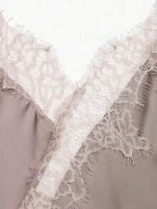 Women's Lace Patchwork Asymmetrical Hem Fashionable Versatile Date Night Camisole Top Summer - Pinkish Purple - View 10