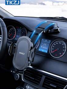 Giá đỡ điện thoại ô tô có thể điều chỉnh TKZJ, giá đỡ điện thoại ô tô đa năng gắn trên bảng điều khiển, giá đỡ cốc hút mạnh mẽ, xoay 360°, tự khóa, chống rung, phù hợp với mọi loại điện thoại thông minh, quà tặng mùa xuân. - màu đen - Xem 2