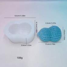 Small/Medium/Large Peanut Shaped Candle Mold, DIY Handmade Plaster Decor Silicone Mold - White - View 3