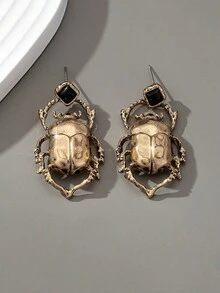 1对复古波西米亚风时尚休闲百搭女士耳环 - 古銅色 - 查看 3