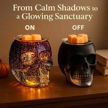3D Glass Skull Electric Wax Melting Heater With PTC Heating Plate, Wax Burner Melter, Aromatherapy Heater, Suitable For Home Gifts, Holiday Presents For Thanksgiving, Halloween, Christmas, And Other Festive Occasions - 1PC - View 4