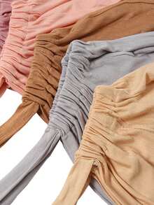 1pc Women's Fashionable Solid Color Elastic Headband Scarf, Versatile Headwrap For Daily Wear - Light Grey - View 7