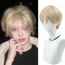 Cosplay 青春动漫 Daily Dk 全头套，男士合成全头假发 - 彩色 - 查看 9