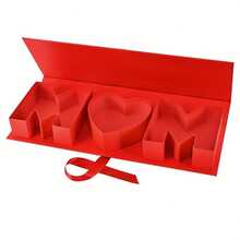 Gift Box With "I Love You" & "Mom" Flower Bouquet And Letter - Comes With Ribbon, Can Be Filled With Gifts Like Chocolates, Fresh Flowers, Souvenirs, Perfect For Mother's Day Or Birthday - MOM - View 6