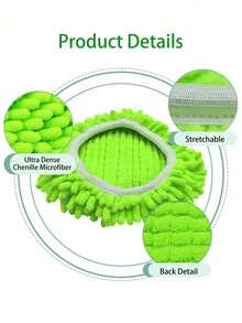 Bộ 1/2/3 đầu lau thay thế cho cây lau nhà xoay O-Cedar Easywring, miếng lau thay thế bằng vải chenille, tiện dụng cho phòng khách, nhà bếp, phòng ngủ, khách sạn. - khăn lau nhà - Xem 4