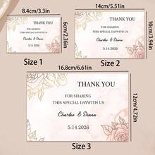 Customized Greeting Card, Personalized Wedding Thank You Card, Can Customize Name And Date, Ideal Wedding Favor, Personalized Wedding Guest Card, Suitable For Engagement And Bridal Shower, Personalized Birthday Cards - Greeting Card Customization - View 2