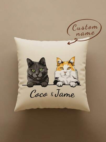 1pc Customized Personalized Text Printed Pillow Case,Double Sided Print Pillow Cover For Mother's/Father's/Thanksgiving/Teachers' Day, Great Gift For Family, Friends And Yourself