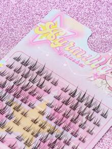 AYRMILLA C型卷翘120束貂毛假睫毛，自然3D立体俄罗斯单根假睫毛嫁接，MS睫毛簇化妆工具，假睫毛批发 - 黑色 - 查看 7