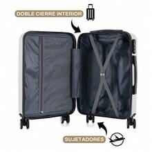 Set Maletas Kit Viaje Mano Avion 20in Con Caja  Maquillaje - Albaricoque - Ver 7