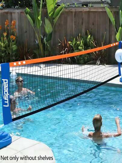 1PC Durable & Strong Extra Large PE Swimming Pool Volleyball Net, 10.17FT/13.45FT/16.73FT/20.1FT/22.64FT, For Outdoor Family Activities, Backyard & Beach Games, Beach & Water Sports Entertainment, With Stable Net Structure, Volleyball Accessories Including Storage Bag