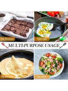 1个优质硅胶大号厨房铲，不粘防漏，超柔韧耐用，非常适合披萨、鱼类和大块食物，烹饪用具 - 彩色 - 查看 10