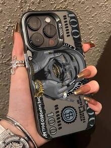 1pc Fashion Personalized Elegant Portrait Dollar Graphic Design With Independent Button IMD Shockproof Anti-Slip Black Phone Case Compatible With IPhone 16 ProMax/16/16 Pro/16 Plus/15/15 ProMax/15 Pro/11/12/13/14 ProMax/11 Pro/11 ProMax/12 Pro/12 ProMax/13 Pro/13 ProMax/14 Pro/14 ProMax, Stylish & Creative - Multicolor - View 2