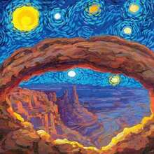 The Original 2026 Starry Night National Parks Wall Calendar | Made In The USA | Hand-Painted Art (No AI) | Van Gogh-Inspired Starry Night Theme | 12x24 In Open (12x12 In Closed) | National Park Gifts - / - 查看 6