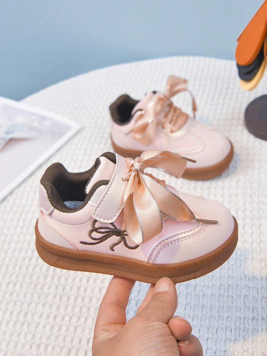 1 đôi giày thể thao đế mềm cổ thấp cho bé gái mùa xuân/hè, giày tập luyện trẻ em, giày chống trượt thoáng khí cho trẻ em/trẻ nhỏ. - Hồng - Xem 1