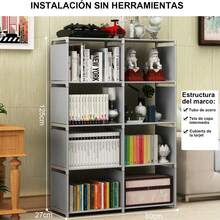 Shelving And Storage Cabinets, 8-Compartment Shelving Unit, Practical For Home Storage. - Light Grey - View 2